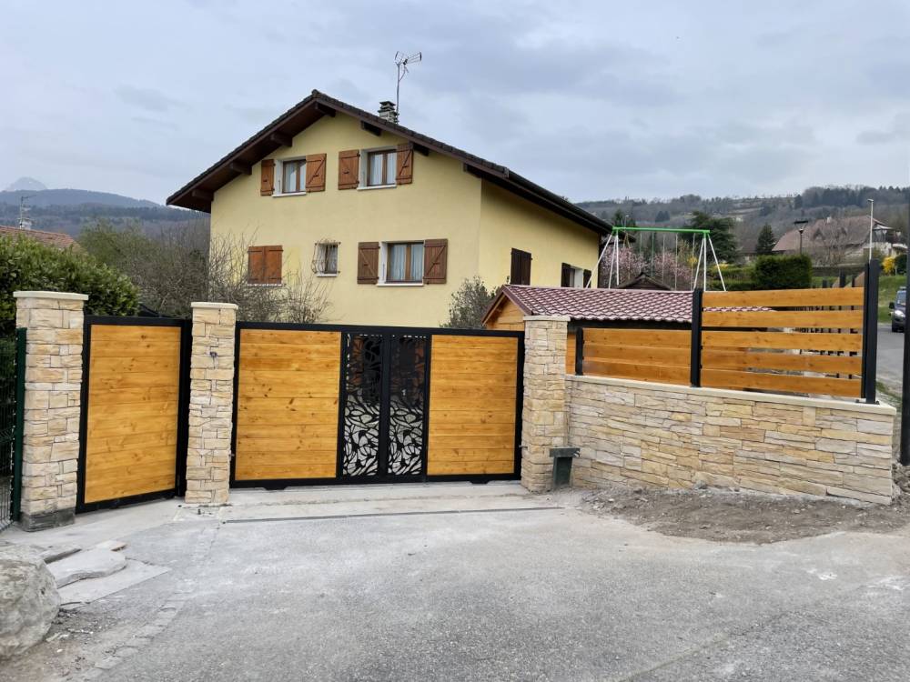 portail garage et rambarde